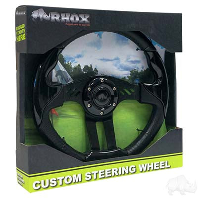 Steering Wheel, Aviator 5 Black Grip/Black Spokes 13" Diameter