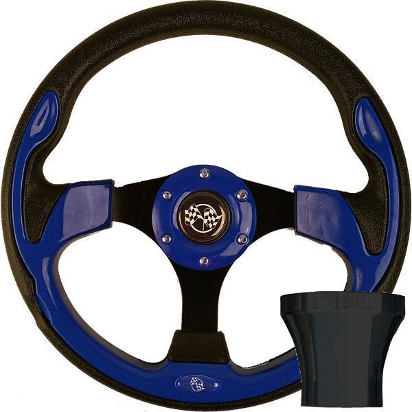 STEERING WHEEL KIT, BLUE/RALLY 12.5 W/BLACK ADAPTER, CLUB CA