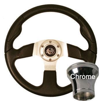 STEERING WHEEL KIT, BLACK/SPORT 13.5 W/CHROME ADAPTER, CLUB