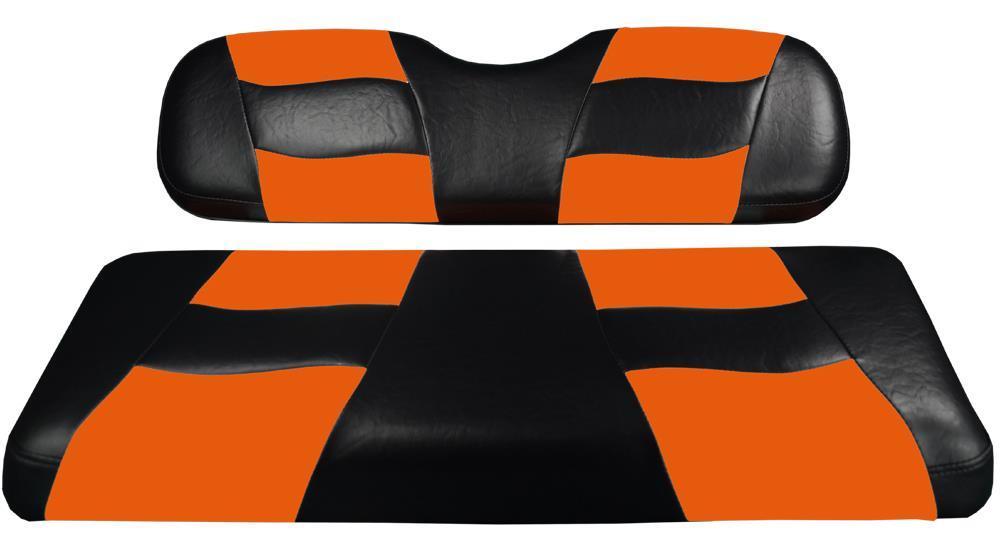 RIPTIDE Black/Orange Two-Tone Front Seat Covers for CC Prec