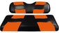 RIPTIDE Black/Orange Two-Tone Seat Covers for E-Z-Go TXT