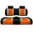TSUN FS Cushions, DRIVE2, Blk w/ Liq Silv Rush & Org Wave