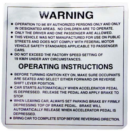 DECAL, 8 SAFETY RULES