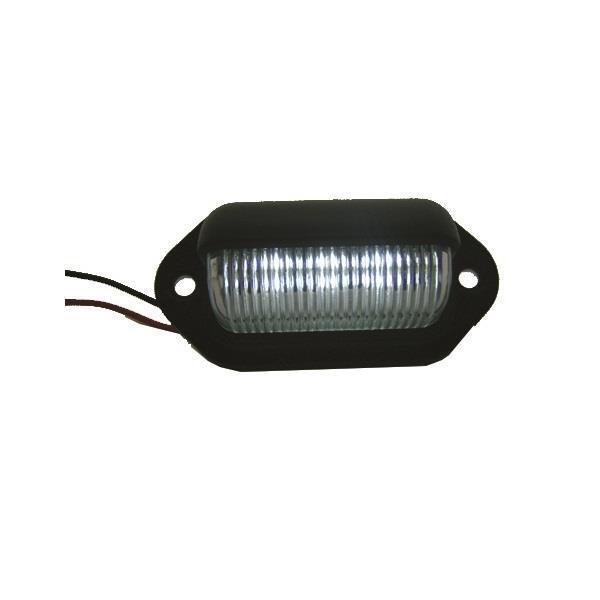 License Plate Light: Black with 6 White LED Diodes "Br