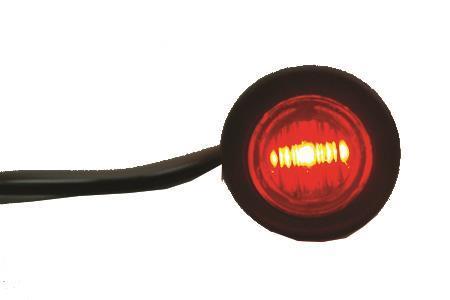 Red 3/4" LED Round Light with Rubber Gasket Waterproof