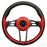 Steering Wheel, Aviator 4 Red Grip/Black Spokes 13" Diameter