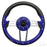 Steering Wheel, Aviator 4 Blue Grip/Brushed Aluminum Spokes 13" Diameter