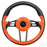 Steering Wheel, Aviator 4 Orange Grip/Black Spokes 13" Diameter