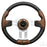 Steering Wheel, Aviator 5 Woodgrain Grip/Brushed Aluminum Spokes 13" Diameter