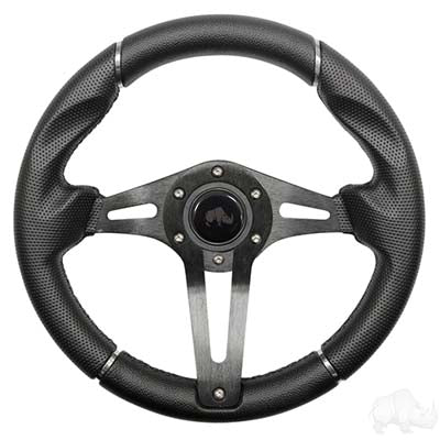 Steering Wheel, Challenger Black Grip/Black Spokes 13" Diameter