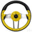 Steering Wheel, Aviator 4, Yellow Grip/Black Spokes, 13" Diameter