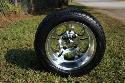 12" LIGHT SIDE WHEELS/RIMS and 215/40-12 LOW PROFILE TIRES (Set of 4)