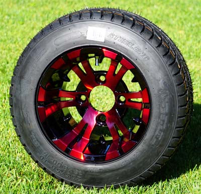 10" RED VAMPIRE and 205/50-10 DOT LOW PROFILE TIRES (4)