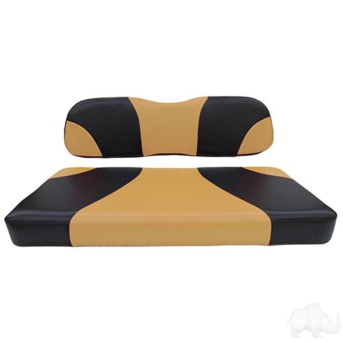 SEAT-021BT-S, Cushion Set, Front Seat Sport Black/Tan, Club Car DS