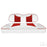 SEAT-021WR-R, Cushion Set, Front Seat Rally White/Red, Club Car DS