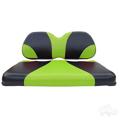 SEAT-031BG-S, Cushion Set, Front Seat Sport Black/Green, Club Car Precedent