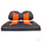 SEAT-031BO-R, Cushion Set, Front Seat Rally Black/Orange, Club Car Precedent