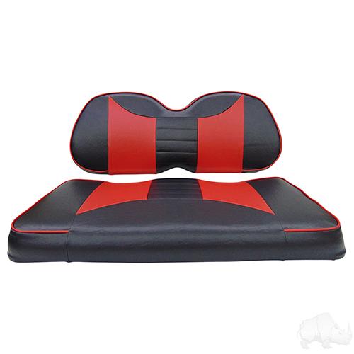 SEAT-031BR-R, Cushion Set, Front Seat Rally Black/Red, Club Car Precedent