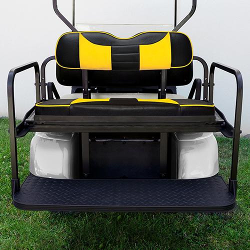 SEAT-415BY-R, RHOX Rhino Aluminum Seat Kit, Rally Black/Yellow, E-Z-Go TXT