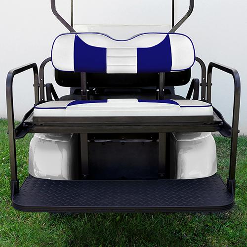 SEAT-415WBL-R, RHOX Rhino Aluminum Seat Kit, Rally White/Blue, E-Z-Go TXT