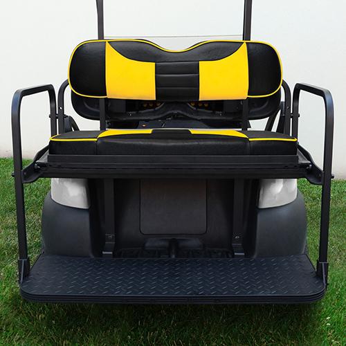 SEAT-435BY-R, RHOX Rhino Aluminum Seat Kit, Rally Black/Yellow, Club Car Precedent