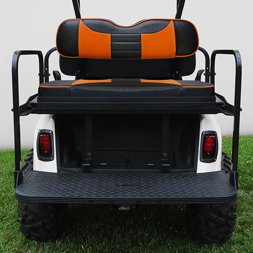 SEAT-465BO-R, RHOX Rhino Aluminum Seat Kit, Rally Black/Orange, E-Z-Go RXV