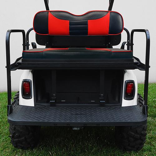 SEAT-465BR-R, RHOX Rhino Aluminum Seat Kit, Rally Black/Red, E-Z-Go RXV