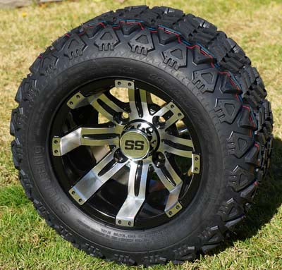 10" TEMPEST WHEELS/RIMS and 18"x9"-10" DOT ALL TERRAIN TIRES (Set of 4)